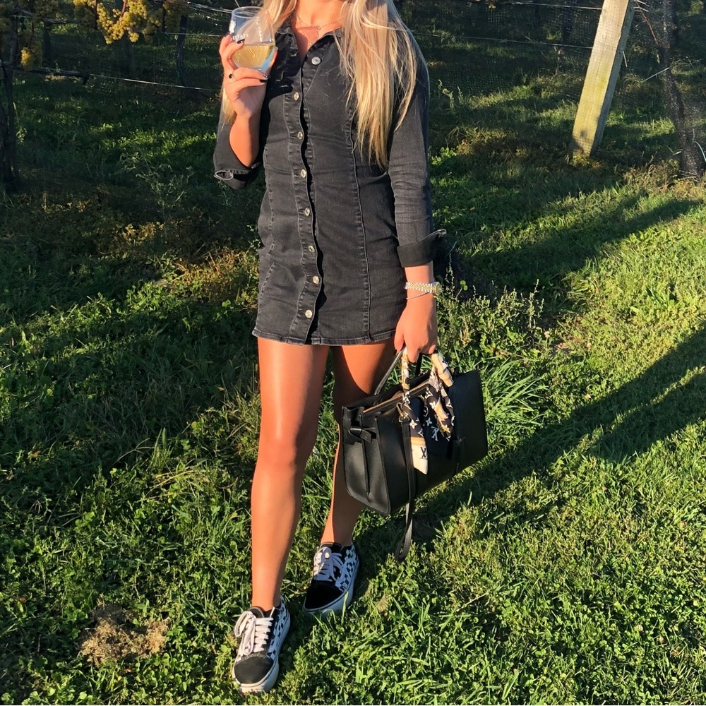 Zara Black Denim Mini Dress